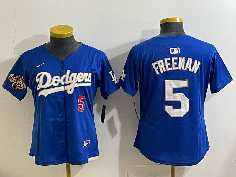 Women 2026 Los Angeles Dodgers #5 Freeman Blue Game Nike MLB Jersey 002
